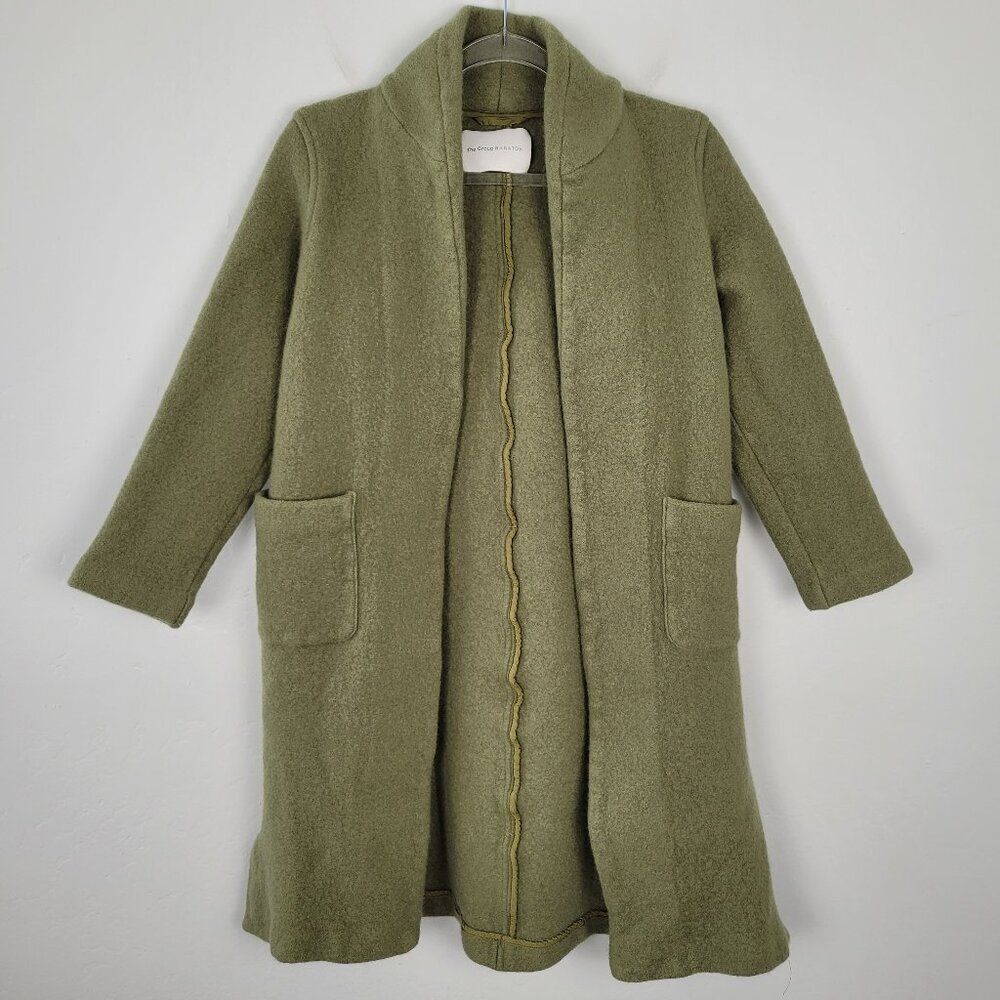 Aritzia Babaton Merino Wool Jacket Coat Open Front Green Size S